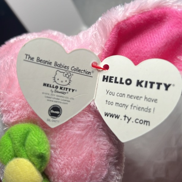 Ty Sanrio Hello Kitty Beanie Baby in Pink Bunny Suit 8” - Picture 5 of 6